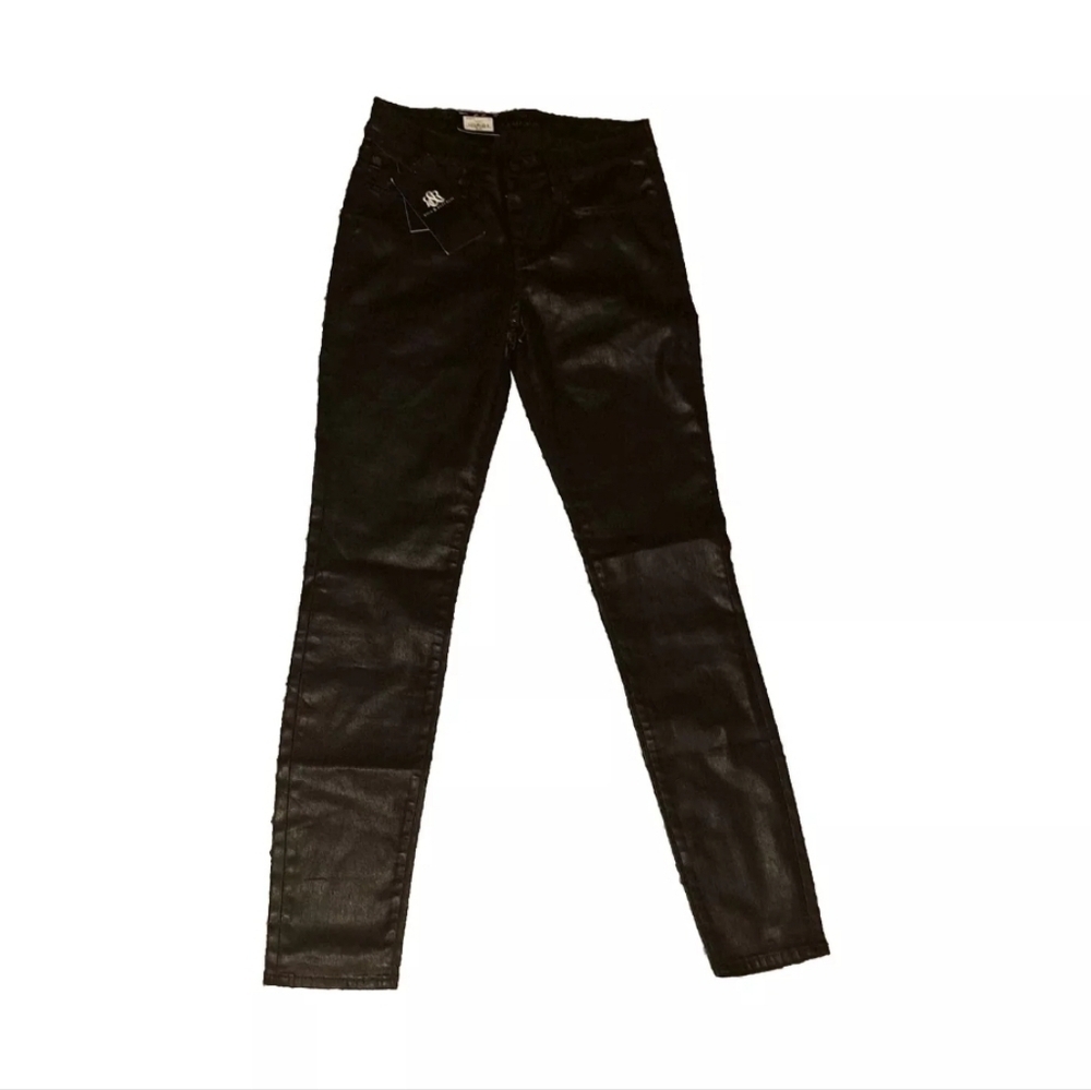 Rock & Republic Black Coated Skinny Pants